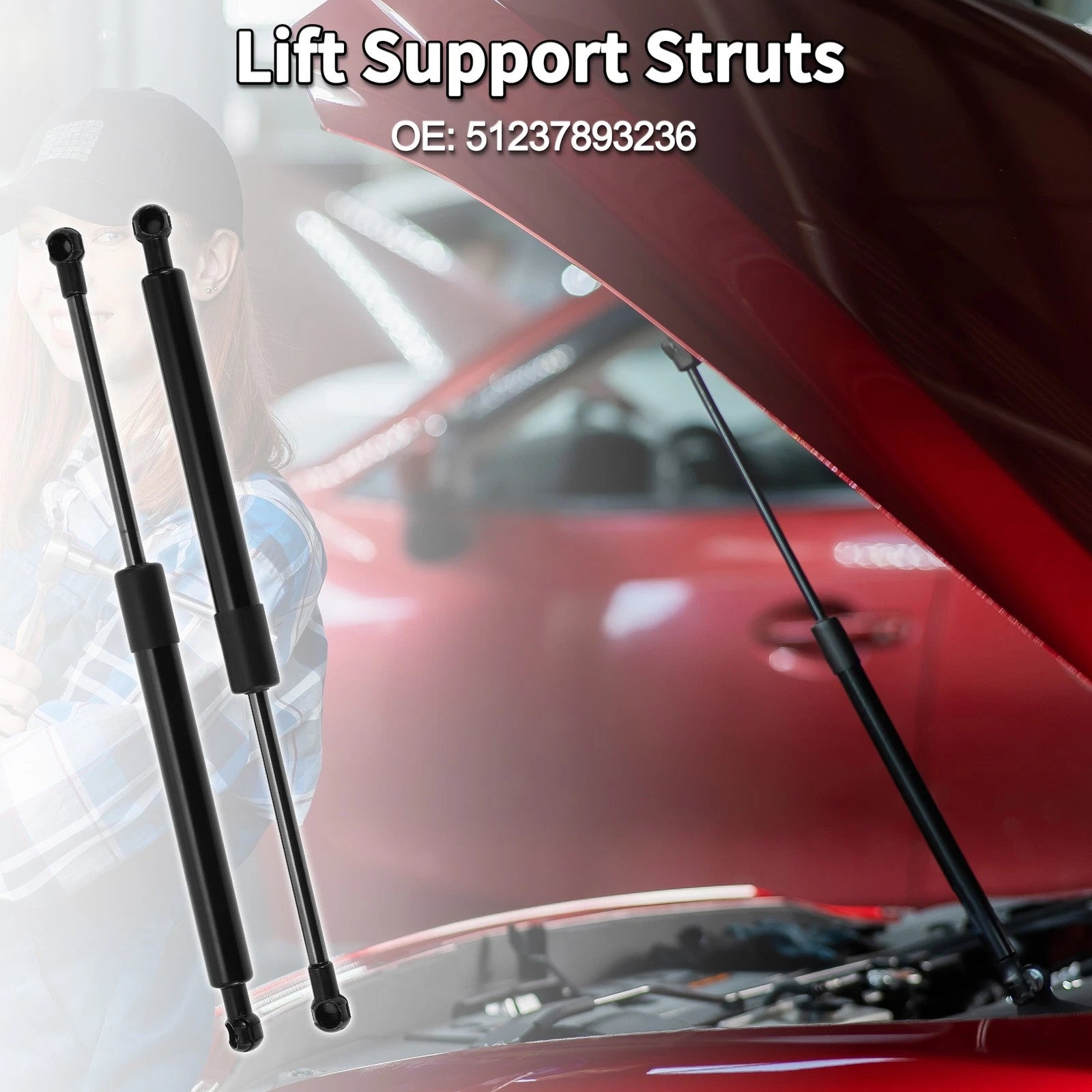 Front Hood Lift Supports Struts Replacement for BMW E46 M3 Convertible Coupe (2001–2006)