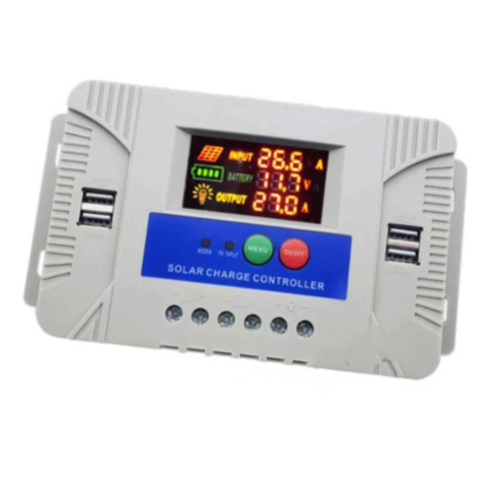 30A Digital Solar Charge Regulator for 12V 24V Systems with USB Output