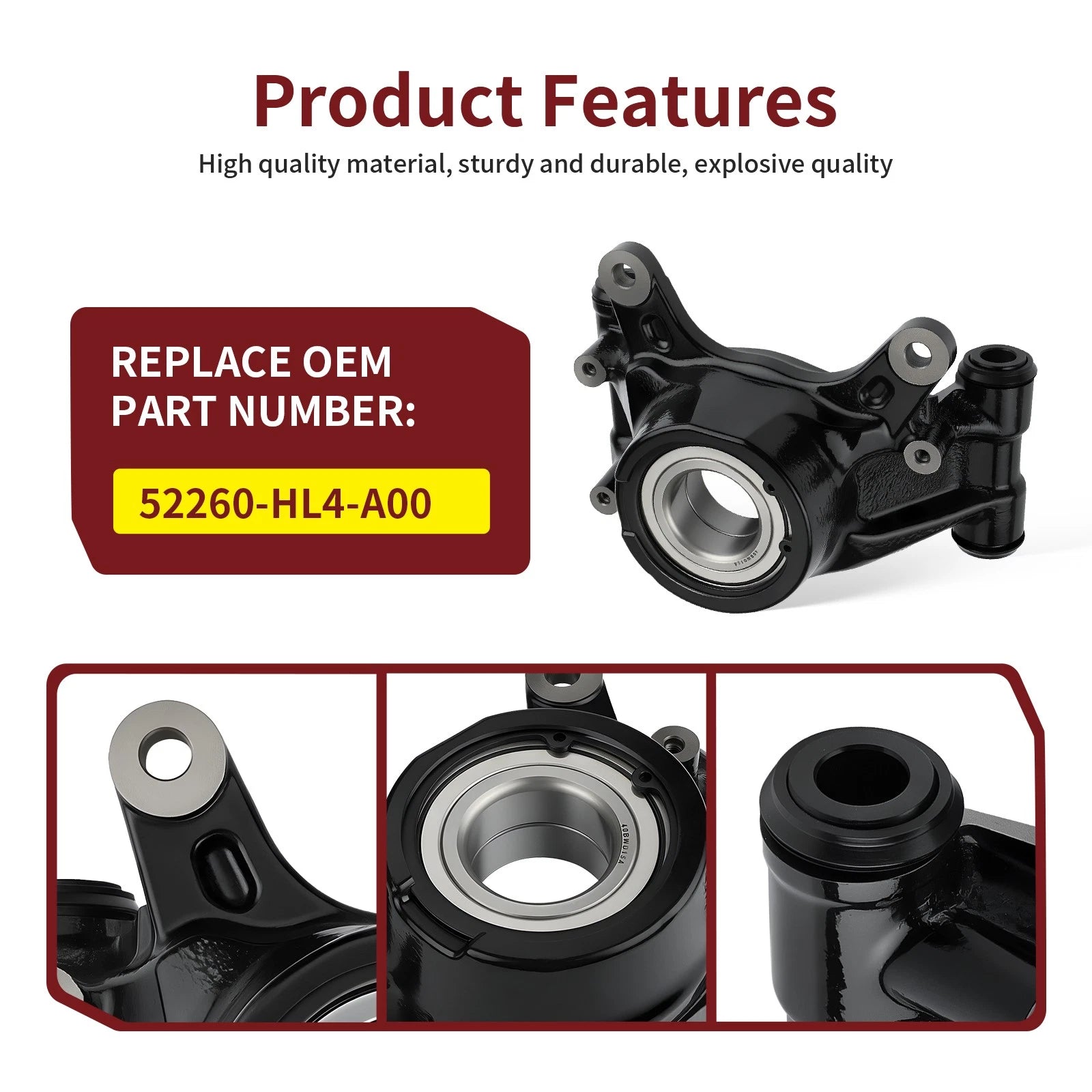 Left Rear Knuckle Set 52260-HL4-A00 for Honda Pioneer 1000-5 (2016–2024)
