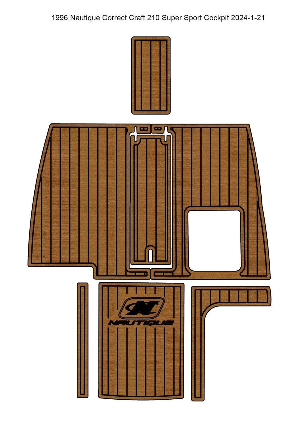 EVA Foam Teak Flooring for Nautique Correct Craft 210 Super Sport (1996)