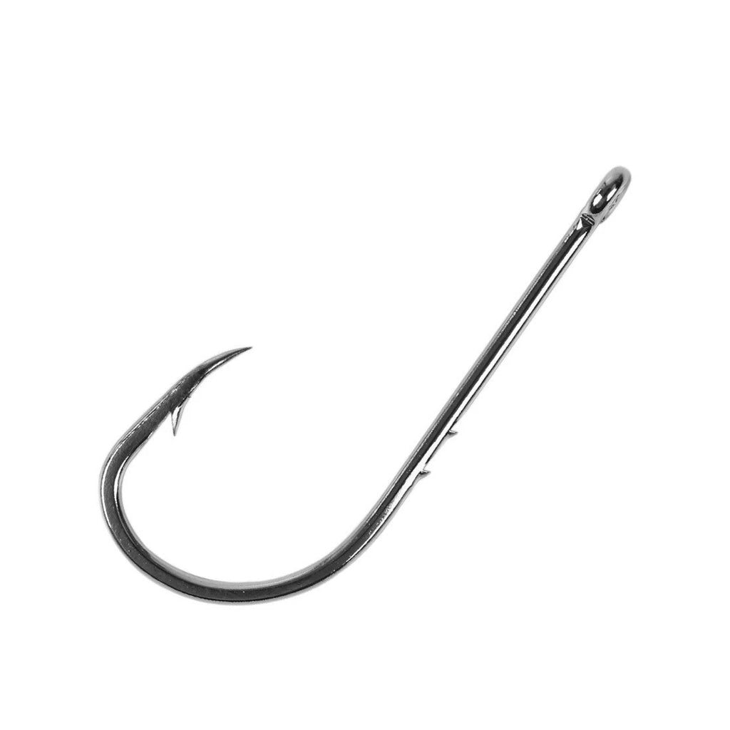 Long Shank Fishing Hook with Double Back Barb Offset Point (2X)