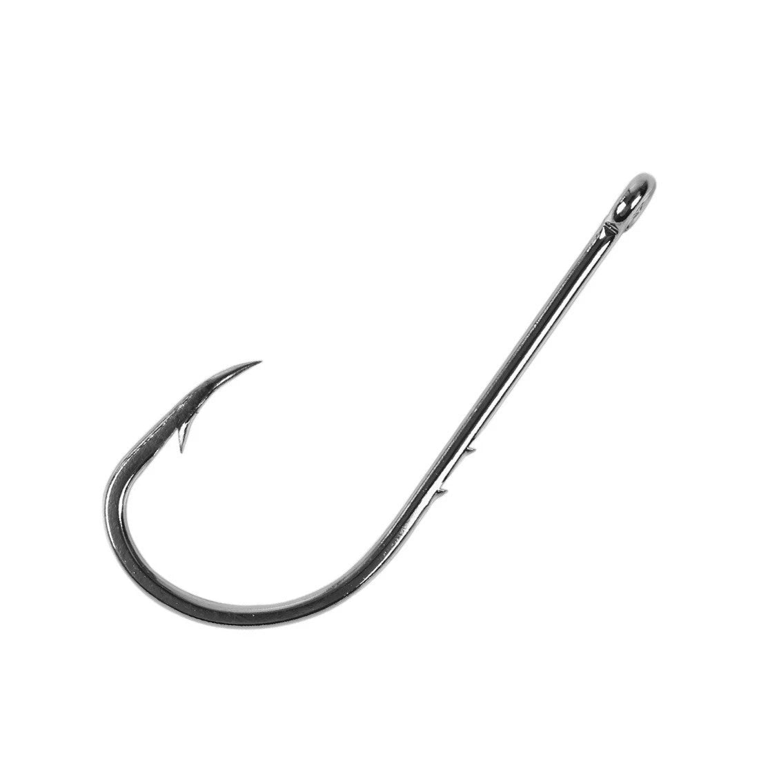 Long Shank Fishing Hook with Double Back Barb Offset Point (2X)