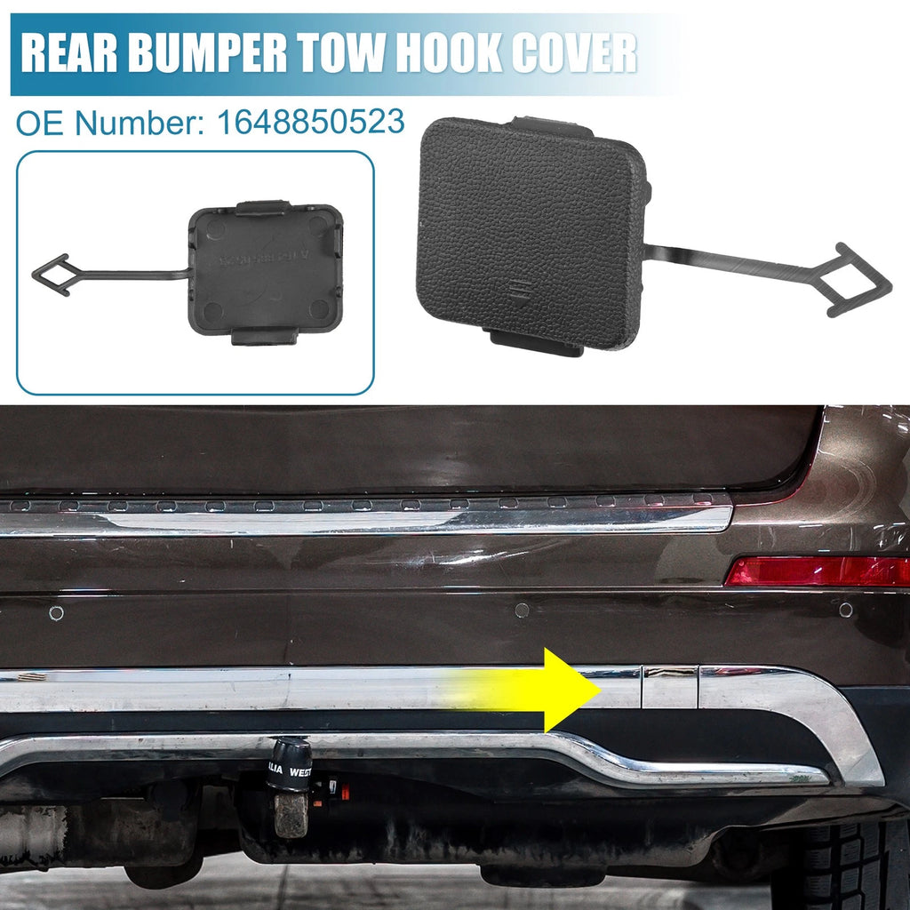 Rear Bumper Tow Hook Cover Replacement for Mercedes-Benz Black (2012–2020)