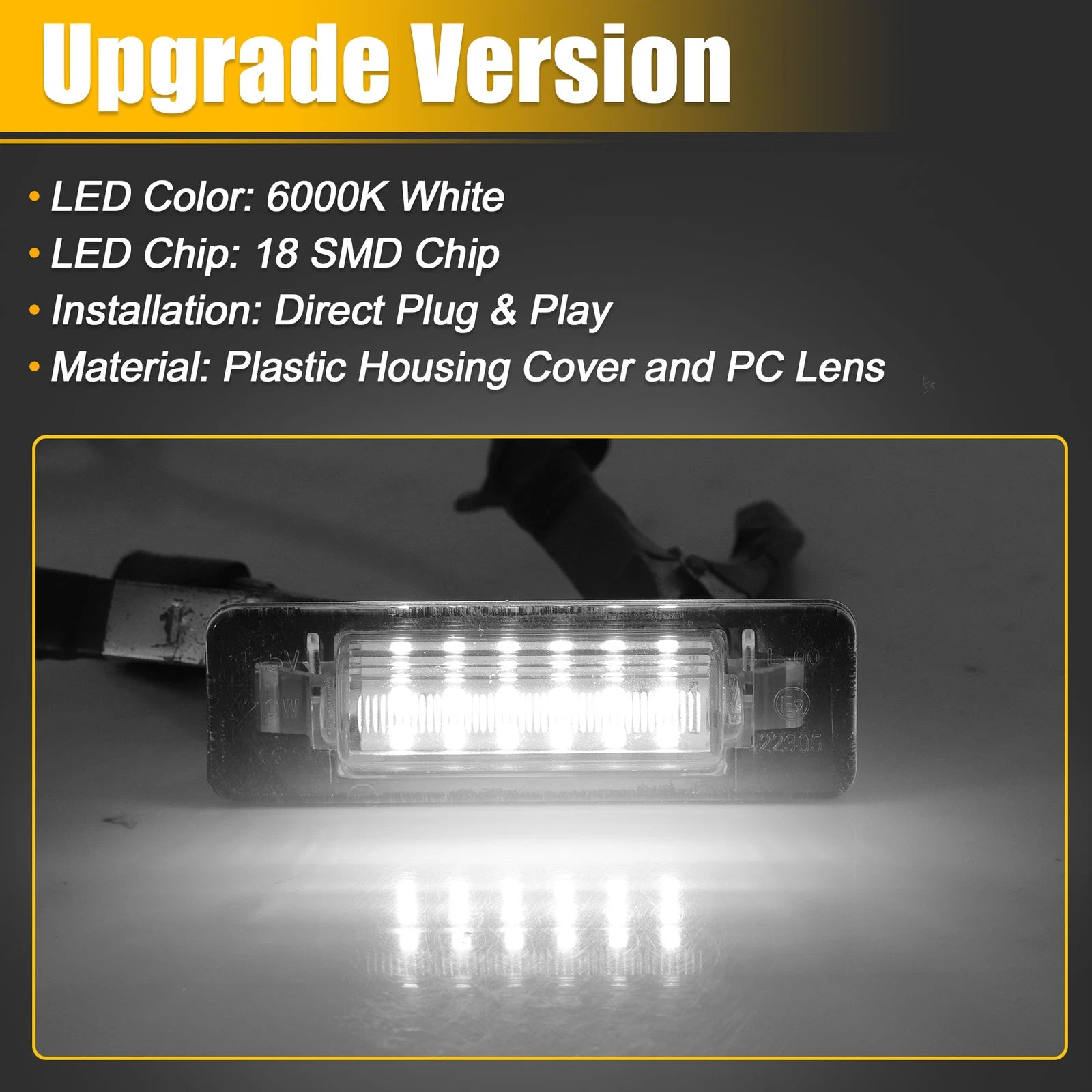 1 Pair LED License Plate Light Assembly for Mercedes-Benz E-Class (1996–2002)