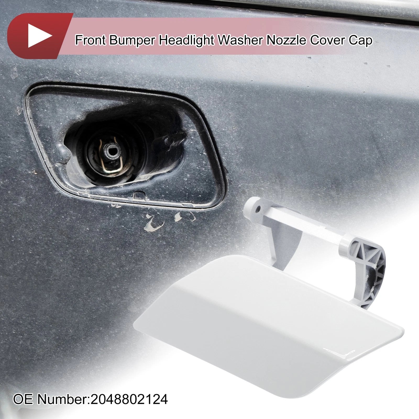 Front Left Washer Nozzle Cover Cap Replacement for Mercedes-Benz C350 (2008-2014)
