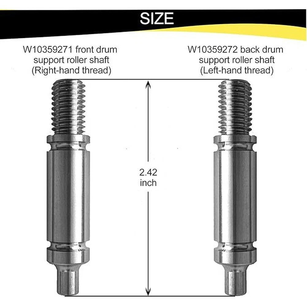 4 Pack Dryer Drum Support Roller Shaft Kit for W10359271