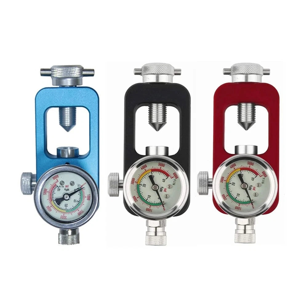 DIN Compatible Air Inflator Adapter with 6000 psi Pressure Gauge