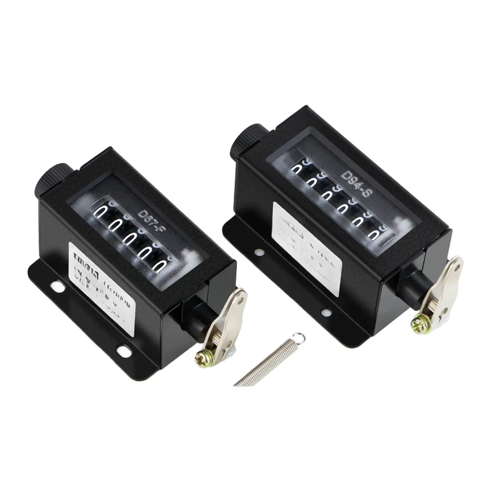 2pcs Mechanical Counter Pull Type for Punch Presses 0-999999 Max Count