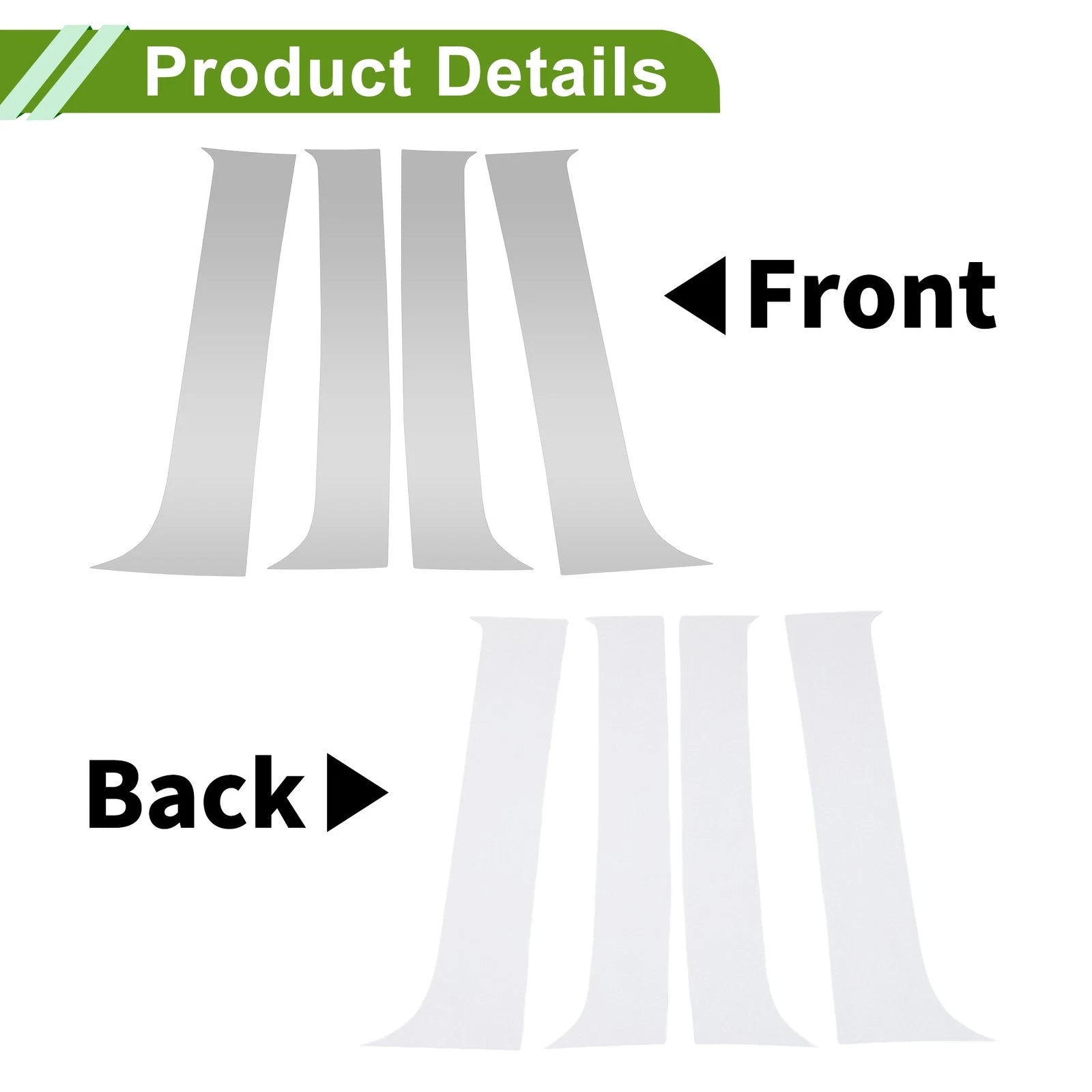 4 Pcs Door Pillar Window Trim for Chevy Silverado (2007–2013) Silver Tone