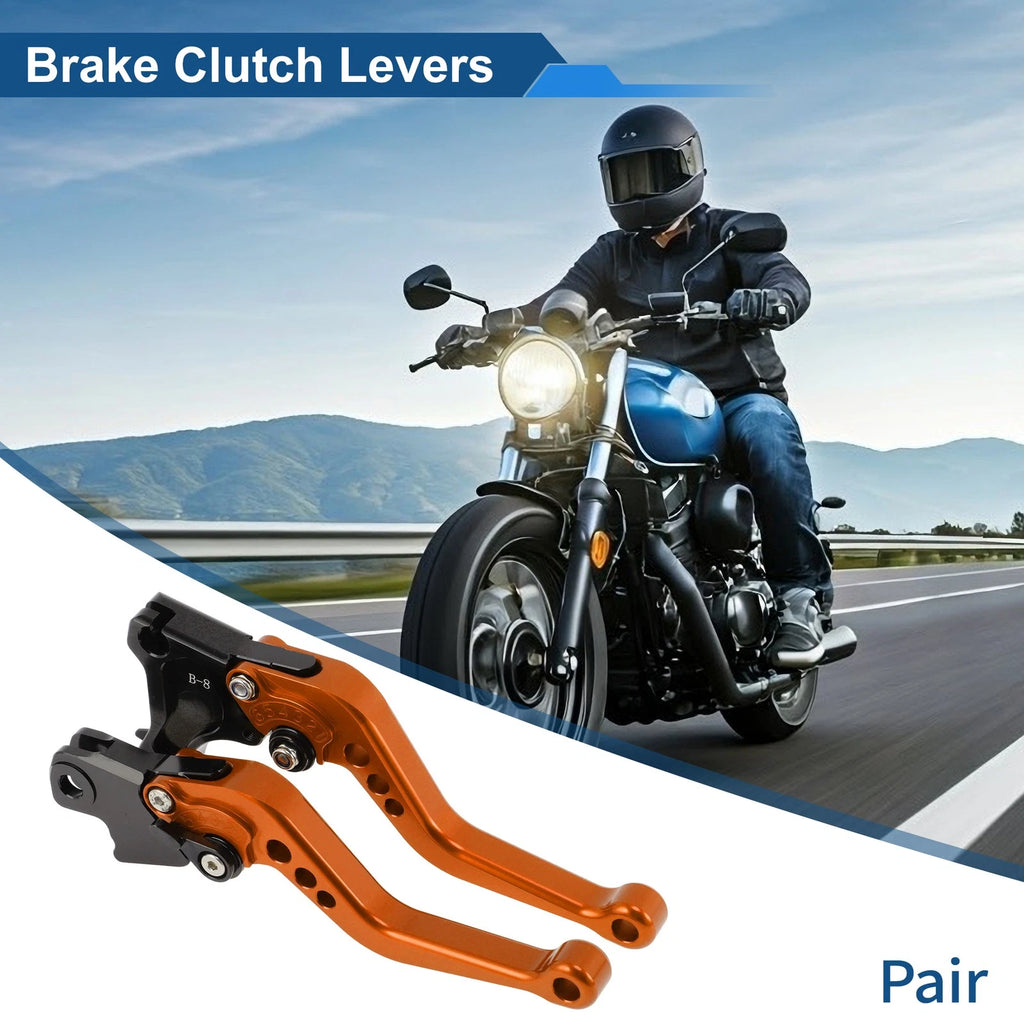 Adjustable Short Brake Clutch Levers Set for BMW F650GS (2008–2012) Orange