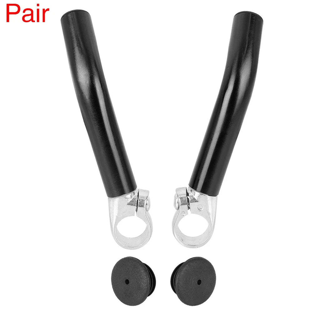 Bike Bicycle Handlebar End Grip Pair with Bar Ends Plug Black 7/8"