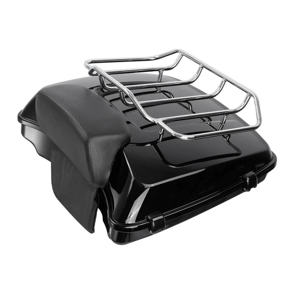 Black Razor Trunk Backrest Mount Rack Docking Kit for Harley Touring (2014–2026)