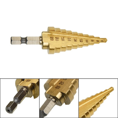 4-22mm HSS Hex Cone Step Drill Bit for Sheet Metal