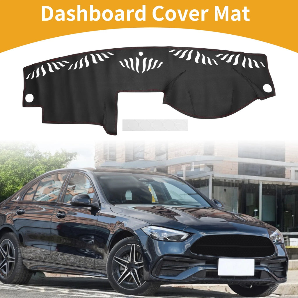 Dashboard Cover for Mercedes C-Class W204 2008–2011 Dash Mat Carpet Black Red