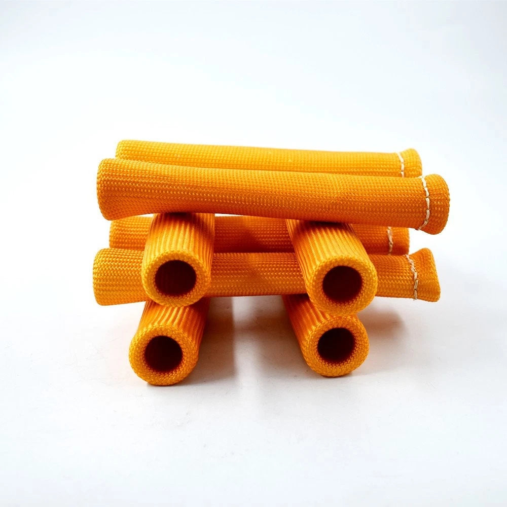 Universal Plug Wire Protector Sleeve Heat Shield Cover - Orange