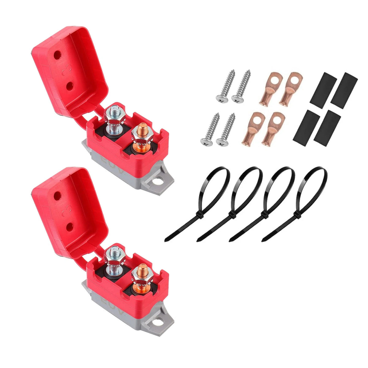 50 Amp Auto Reset Circuit Breaker for DC12V/24V (Pair)