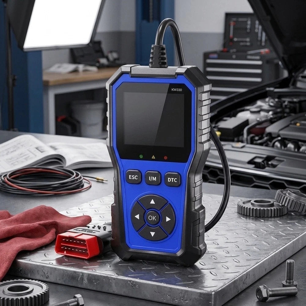 KW330 OBD2 Fault Code Tool with LED Indicators for Automotive Diagnostics