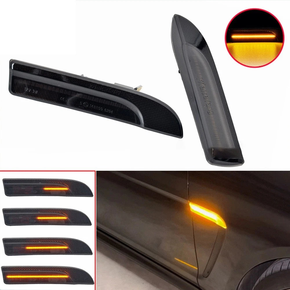 2X LED Dynamic Side Marker Light Turn Signal Indicator for Universal (2010–2023)