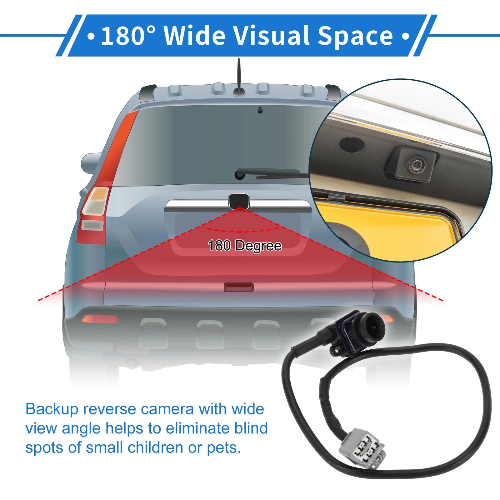 Rear View Backup Camera 120-180 Degree Replacement for Dodge Dart 2013–2016