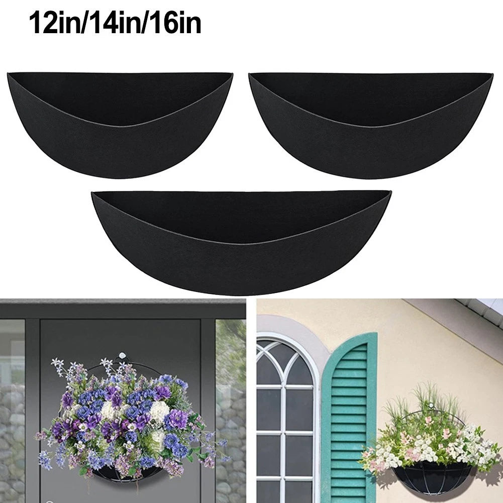Black Felt Liner for 12" 14" 16" Hanging Baskets (No Part Numbers)