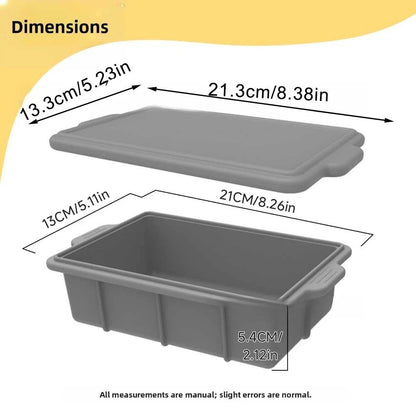 Silicone Trays with Lids for Food Storage (21x13x5.4cm)