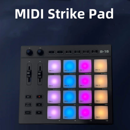 MIDI Pad Controller with 16 RGB Illuminated Beat Pads for Music Production