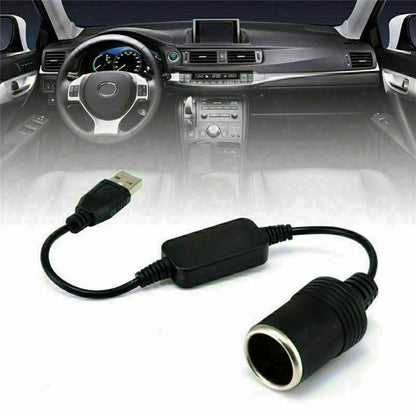 USB A Male To 12V Car Socket Female Converter/Adapter Cable Rt