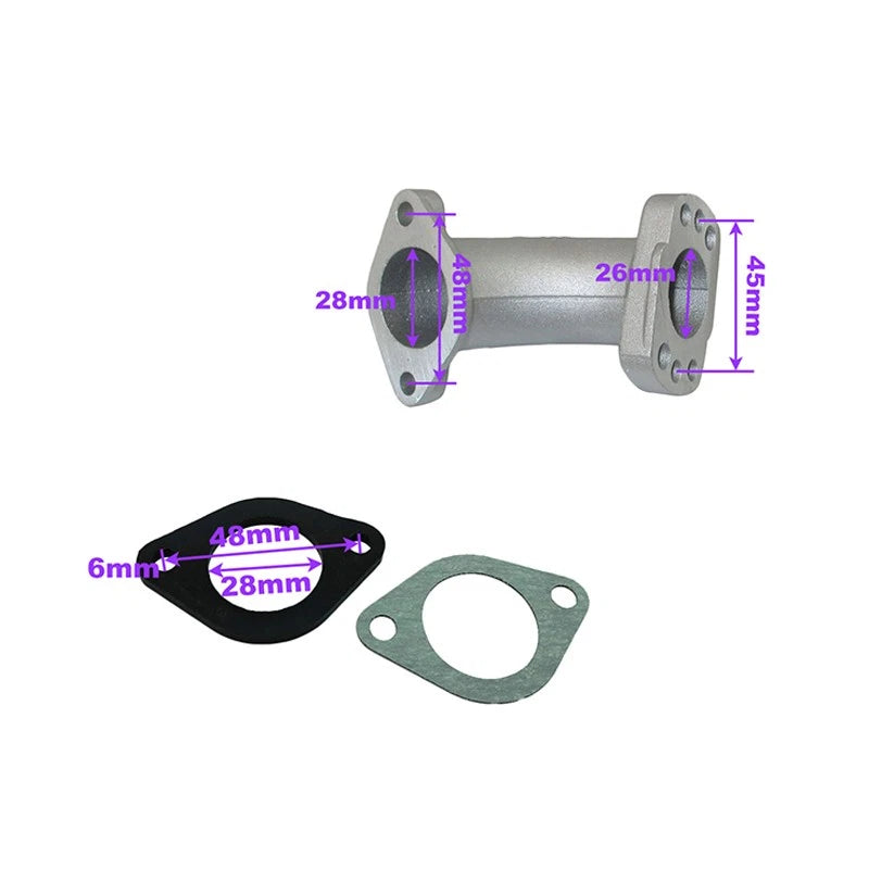 Carburetor Intake Manifold Pipe + Gasket for YX SSR Thumpstar (125-160cc)