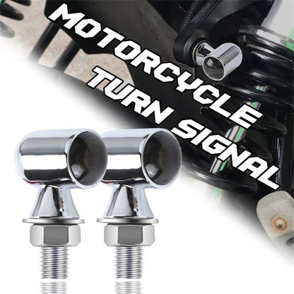 2Pcs LED Motorcycle Turn Signal Mini Blinker Light Indicator Lamp Amber Chrome