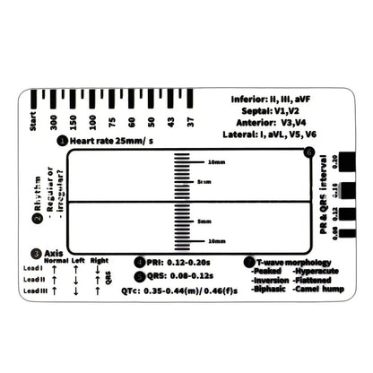 Pack of 10 ECG Rulers for EKG Measurement Tools