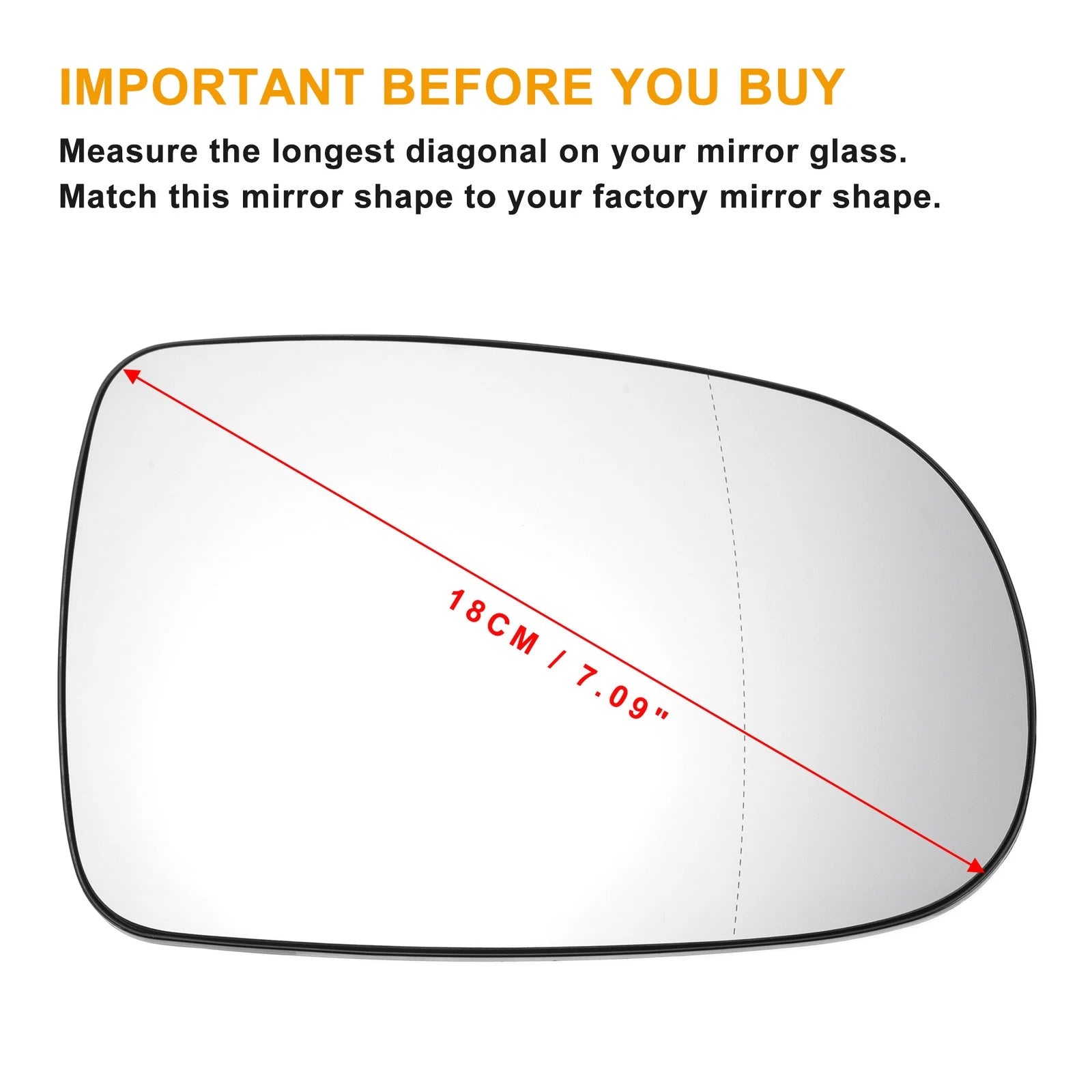 Right Side Heated White Mirror Glass for Opel Corsa C (2000–2006)