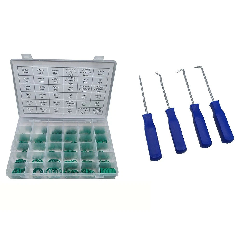 495-Piece Green Nitrile O Ring Kit for HVAC System Maintenance