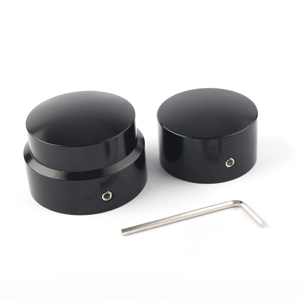 Set of 2 Rear Axle Nut Cover Caps Black for Harley XG (2015–Present), XL (2008–Present), Dyna