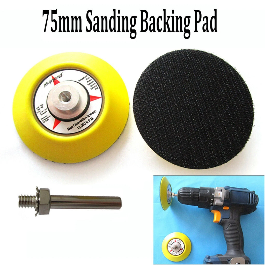 75mm Hook & Loop Backing Pad for AU Sanding Polishing Disc with Drill Attachment
