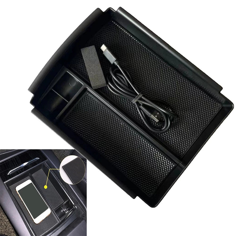 Storage Box with Wireless Charging for Tesla Model S/X (2012–2023)