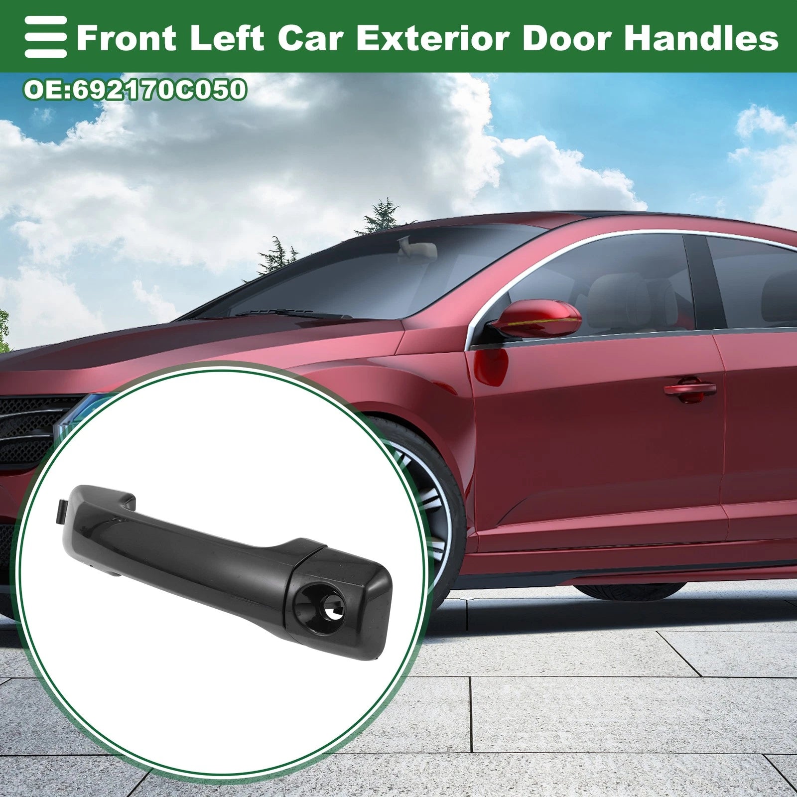 Front Left Exterior Door Handle Replacement for Toyota Sequoia (2008–2017)