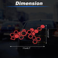 Reflective Bumper Decal for - Red Honeycomb Hexagon