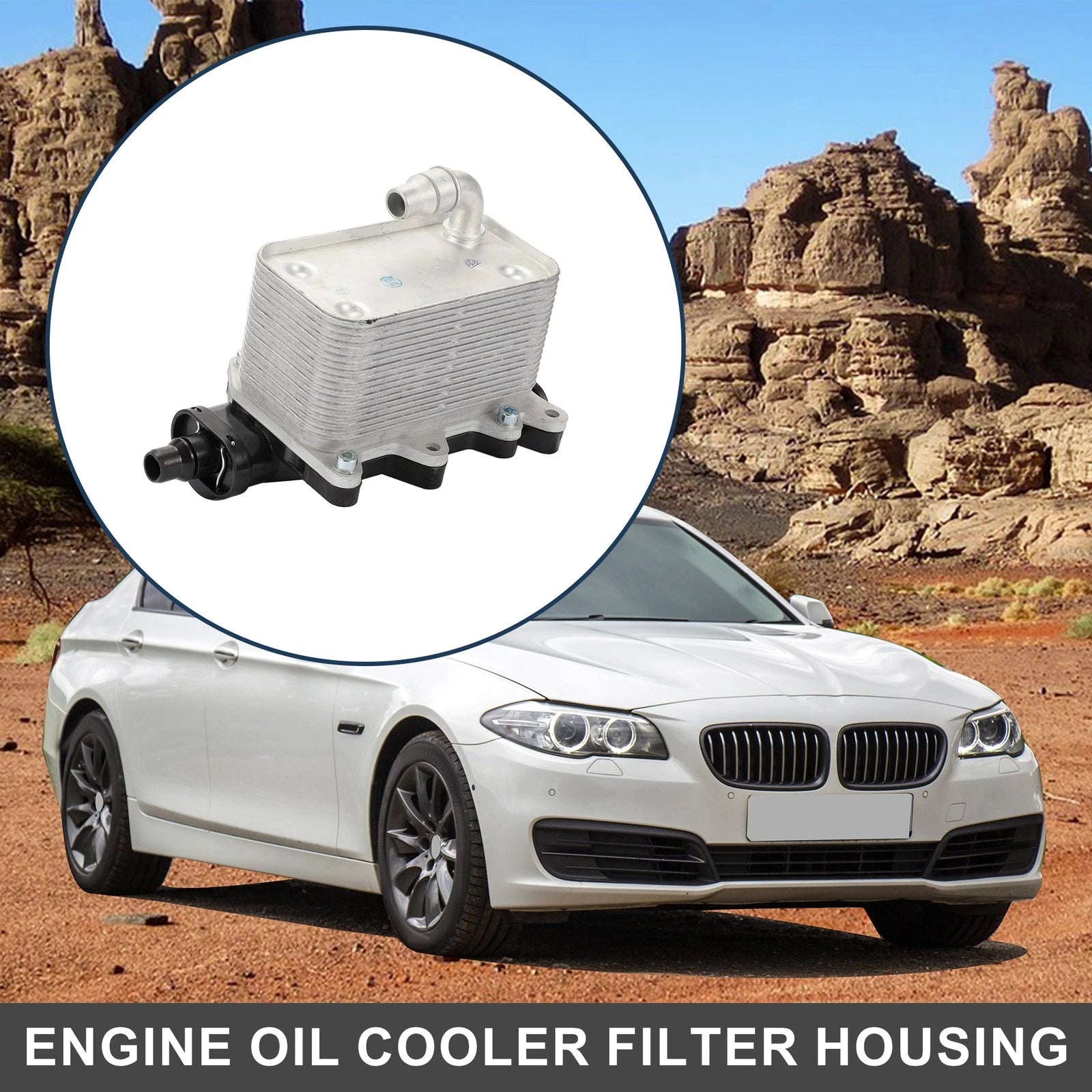 Engine Oil Cooler Filter Housing Replacement for BMW 5 6 7 Series (2011–2016)