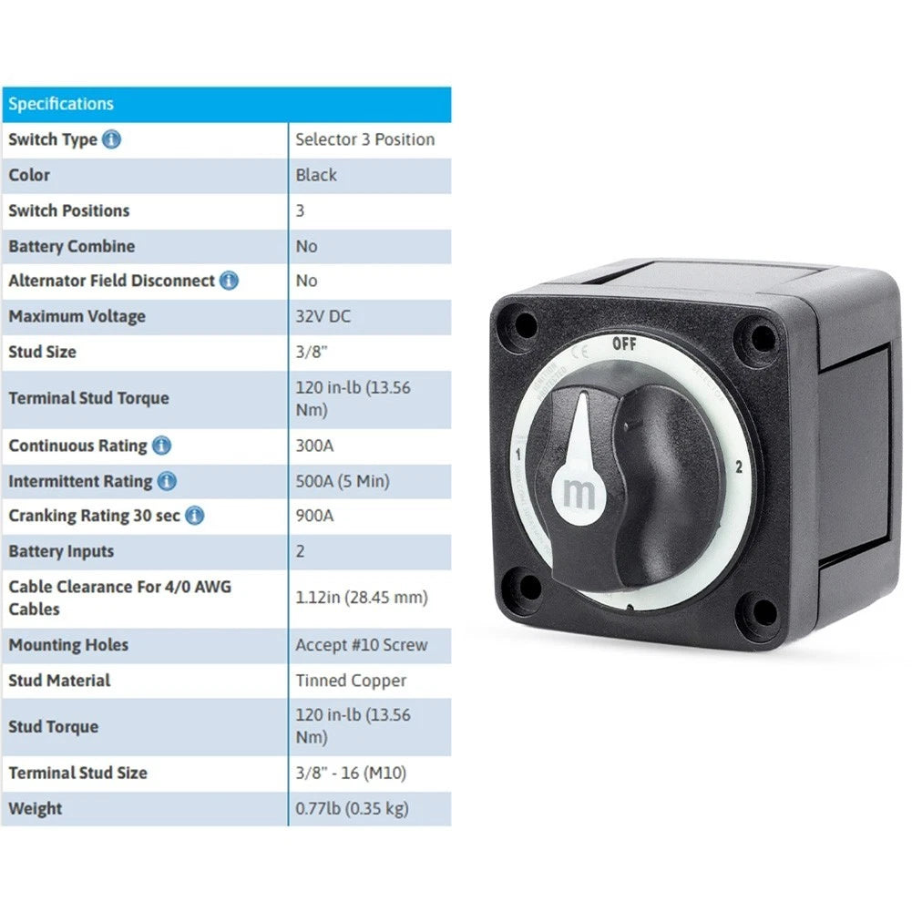 Marine Battery Power Switch for 12-32V DC Systems
