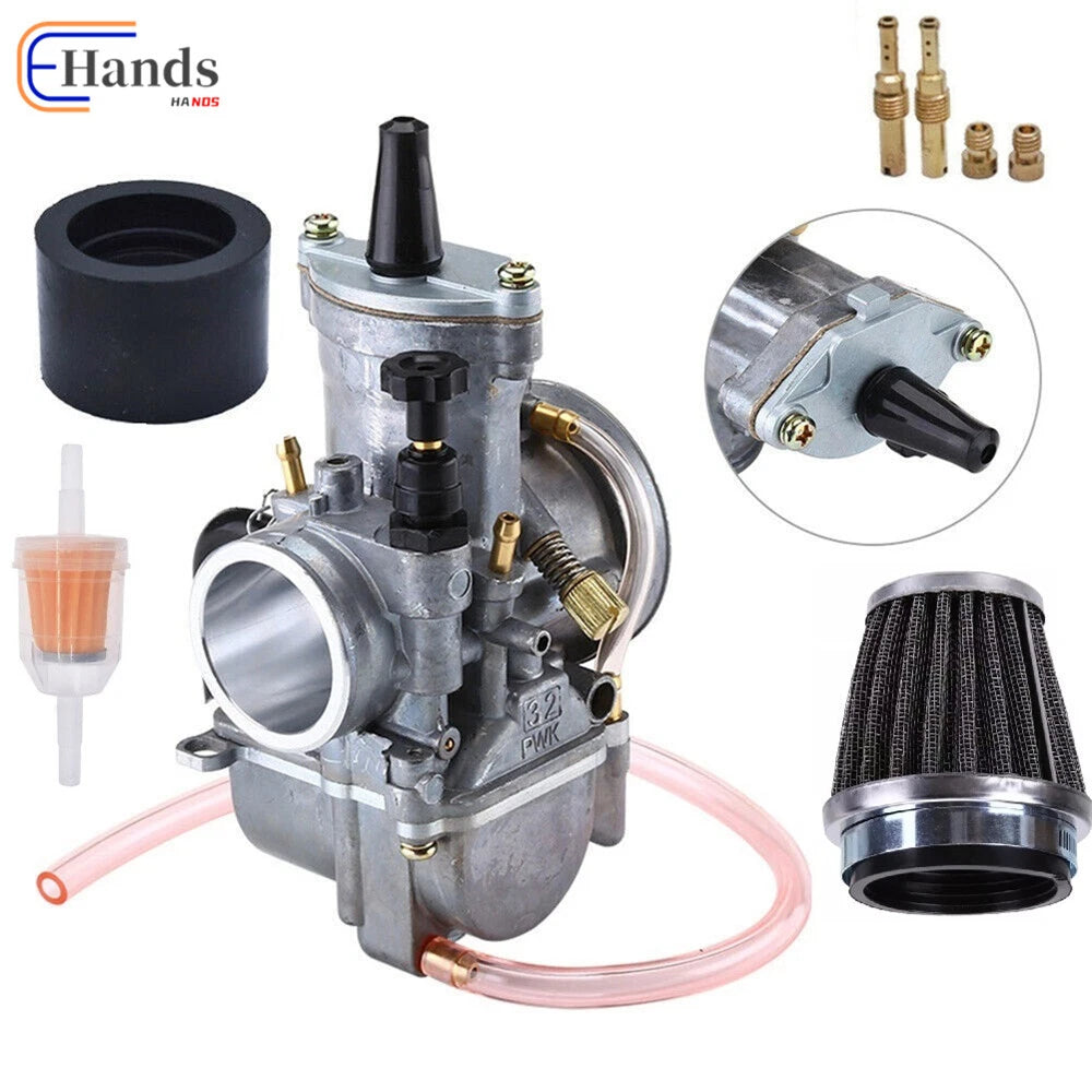 Carburetor & Air Filter for Kawasaki KX80 KX100 KX125 (32mm, 100cc-200cc)