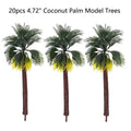 20pc Coconut Palm Model Trees for DIY Scenery (Train, Sand Table)