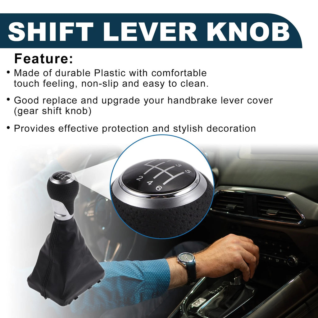 6 Speed Gear Shift Knob with Cover for Audi A6 (2005–2011)