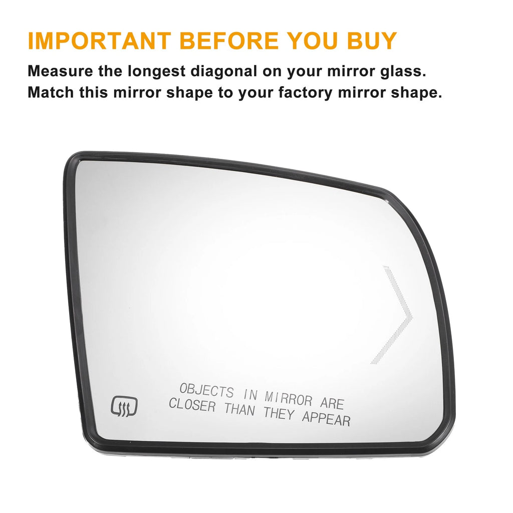 Pair Left Right White Mirror Glass with Heated Back for Toyota (2005–2015)