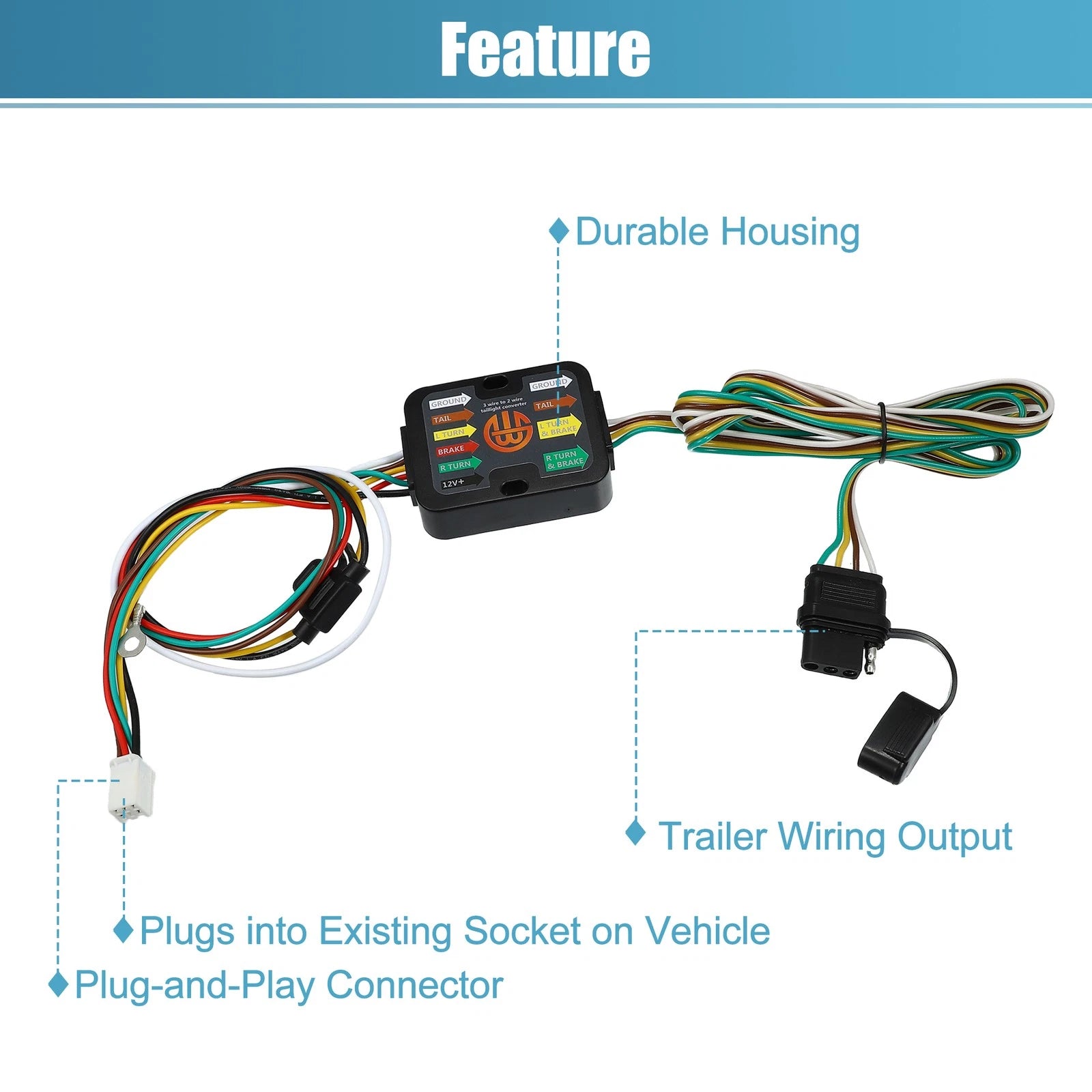 Trailer Wiring Harness 4-Pin Replacement Set for Honda CR-V (2017–2022)