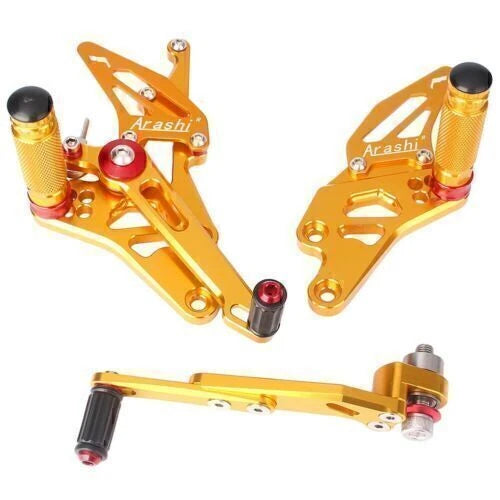 Adjustable Rearset Footpegs for Suzuki GSXR1000 (2009–2016) - Gold