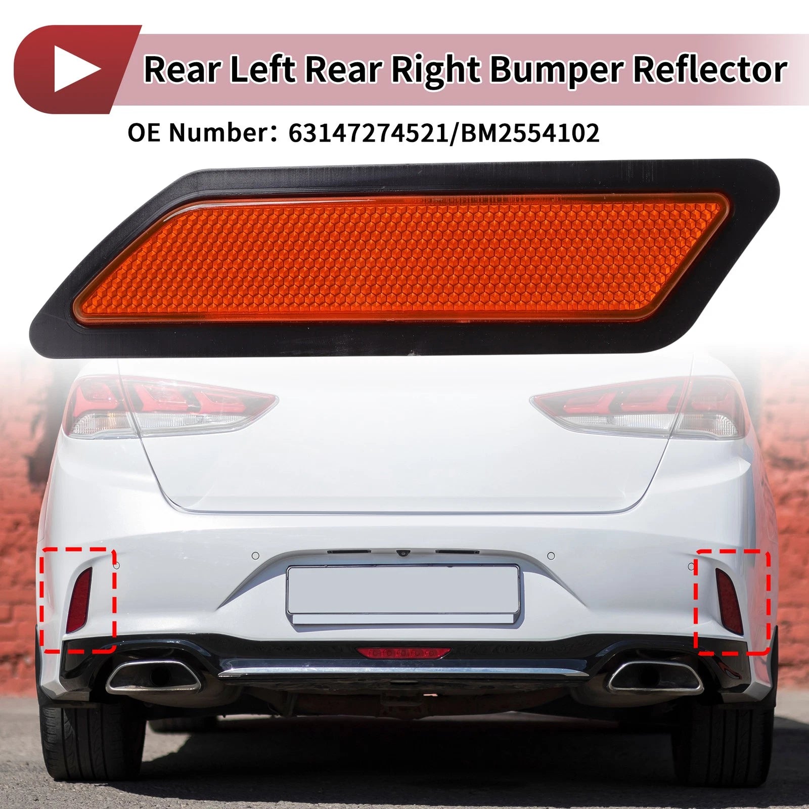 Bumper Reflector Driver Side Replacement for BMW 320i (2013–2015)