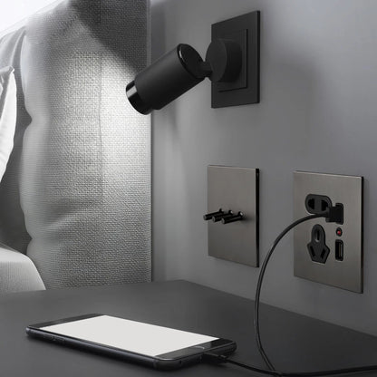 Matte Gray Stainless Steel Toggle Switch Socket Panel for 86mm Wall Mount