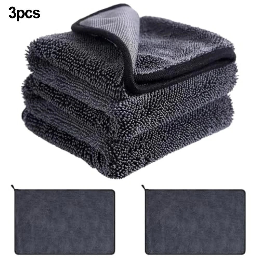 3PC Microfiber Towels 40x60cm for Car Washing and Home Use