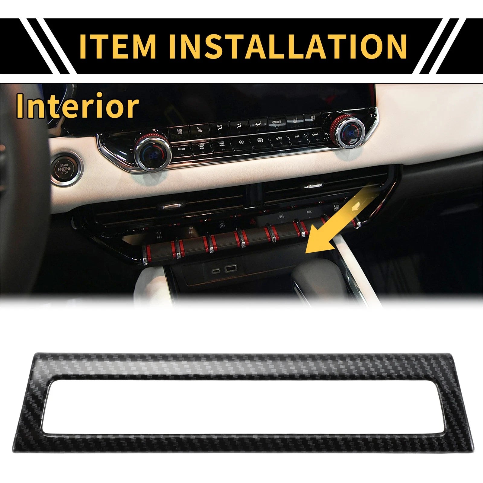 USB Charger Interface Panel Cover Replacement for Chevy Colorado (2023–2024)