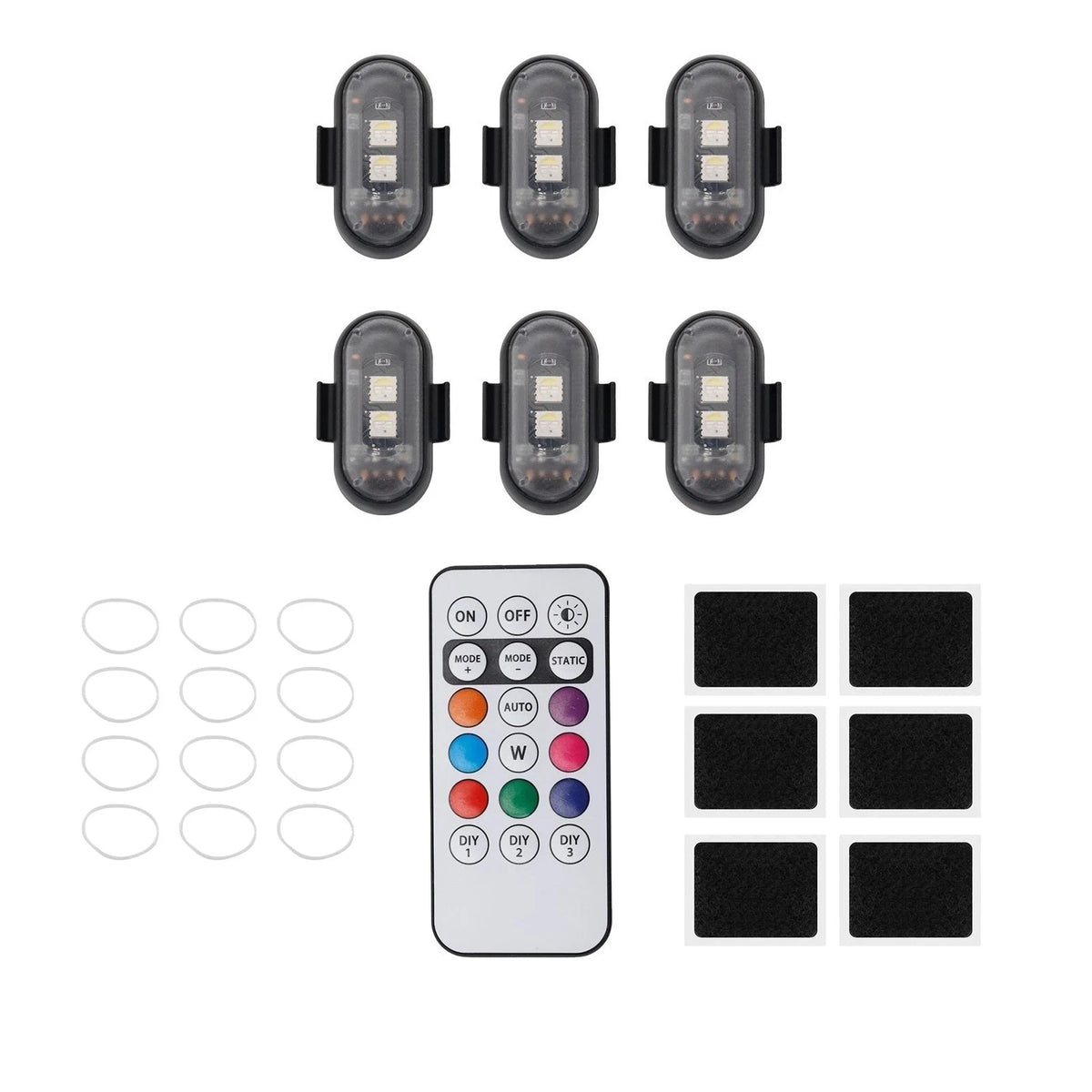 6Pcs Wireless LED Strobe Light for UTV ATV (RGB, Flashing)